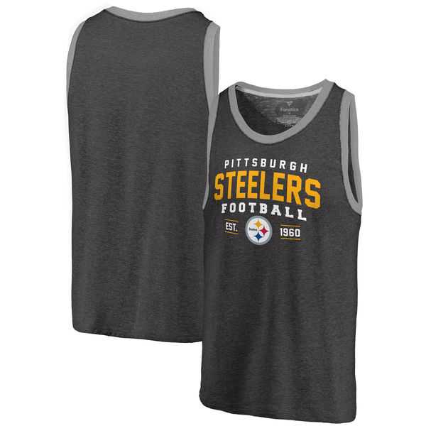 Pittsburgh Steelers Pro Line by Fanatics Branded Refresh Tri-Blend Ringer Tank Top - Black Gray,We sell and wholesale Pittsburgh Steelers Pro Line by Fanatics Branded Refresh Tri-Blend Ringer Tank Top - Black Gray on line form chian!